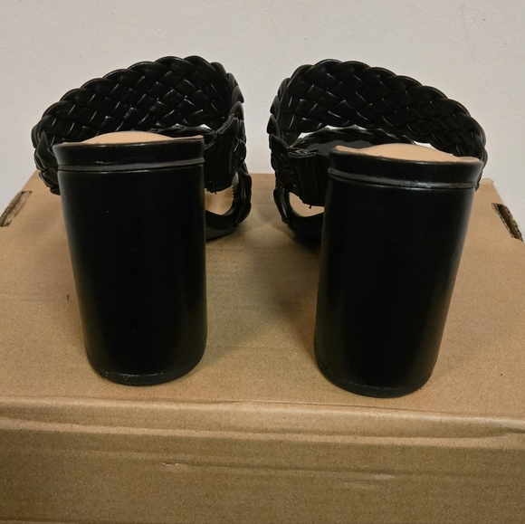 Journee MELISSA Black Braided Women's Heels - Picture 6 of 8